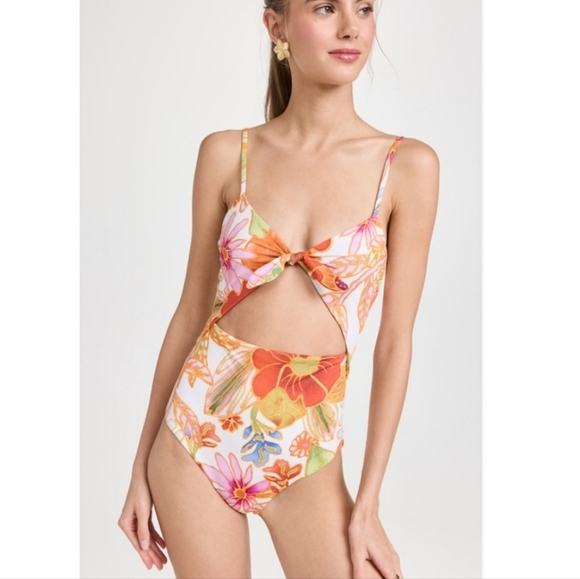 NWOT Mara Hoffman Kia One Piece Swimsuit In Wisteria Print Size XL - Picture 2 of 8